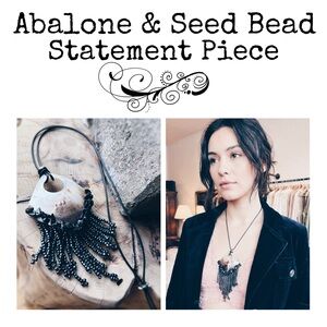 Statement Abalone Fringe Necklace